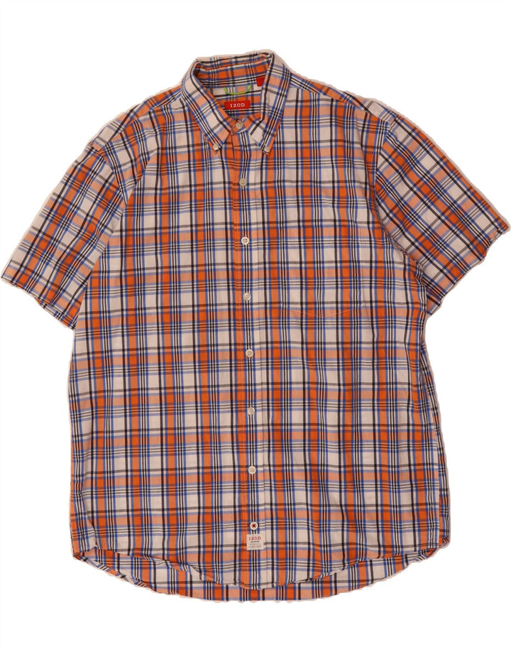 IZOD Mens Short Sleeve Shirt Large Multicoloured Check Cotton Vintage Izod and Second-Hand Izod from Messina Hembry 