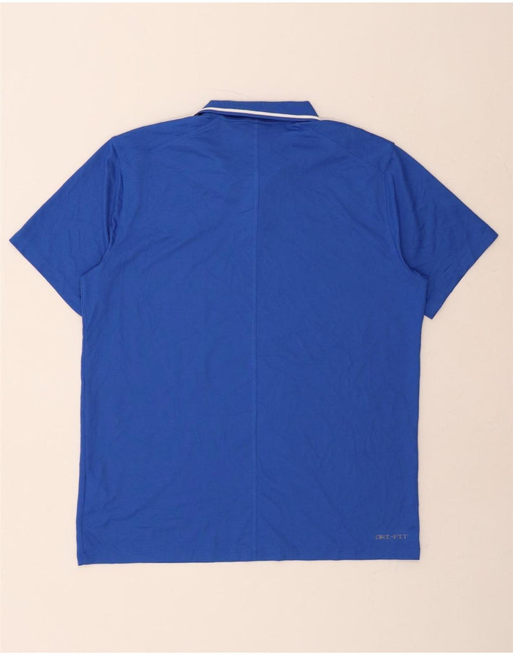 NIKE Mens Dri Fit Polo Shirt Large Blue Polyester Vintage Nike and Second-Hand Nike from Messina Hembry 