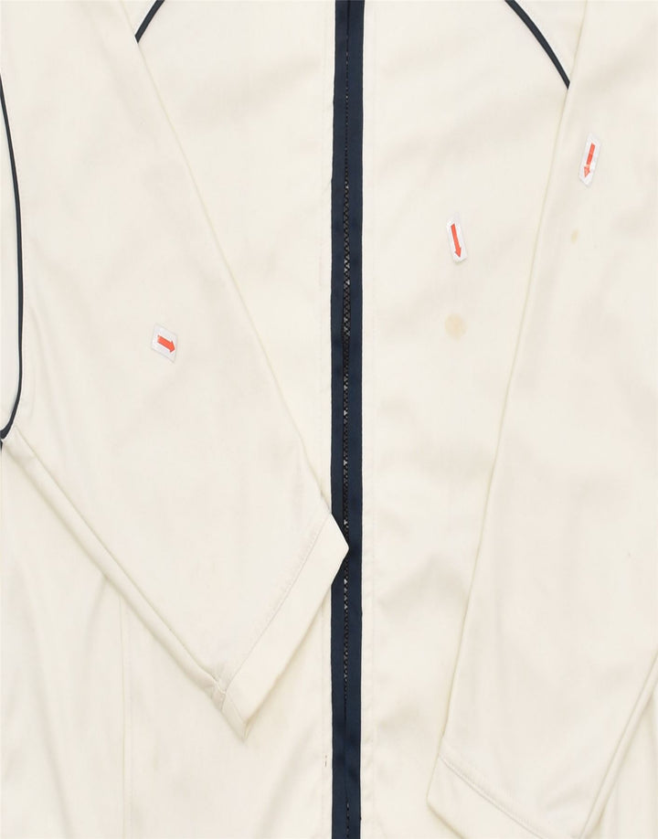 ASICS Womens Tracksuit Top Jacket UK 16 Large White Polyester | Vintage | Thrift | Second-Hand | Used Clothing | Messina Hembry 