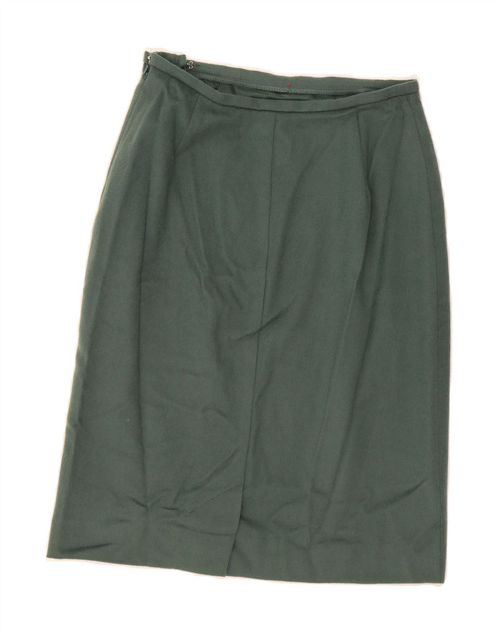 JAEGER Womens Pencil Skirt UK 10 SmallW27  Green Wool Vintage Jaeger and Second-Hand Jaeger from Messina Hembry 