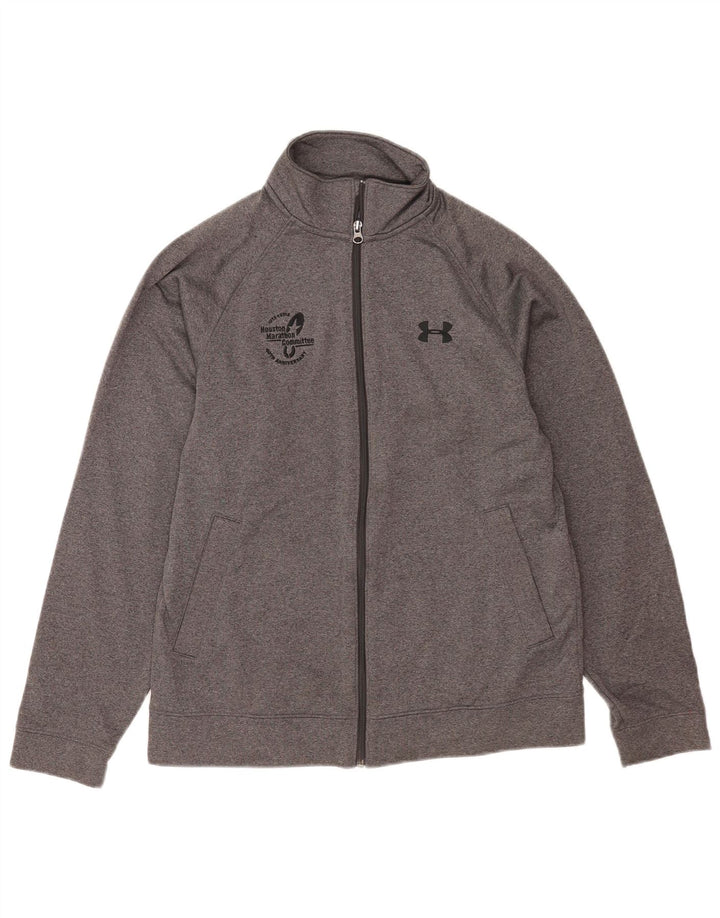 Мужской спортивный костюм с графическим рисунком Under Armour, верхняя куртка из полиэстера среднего серого цвета