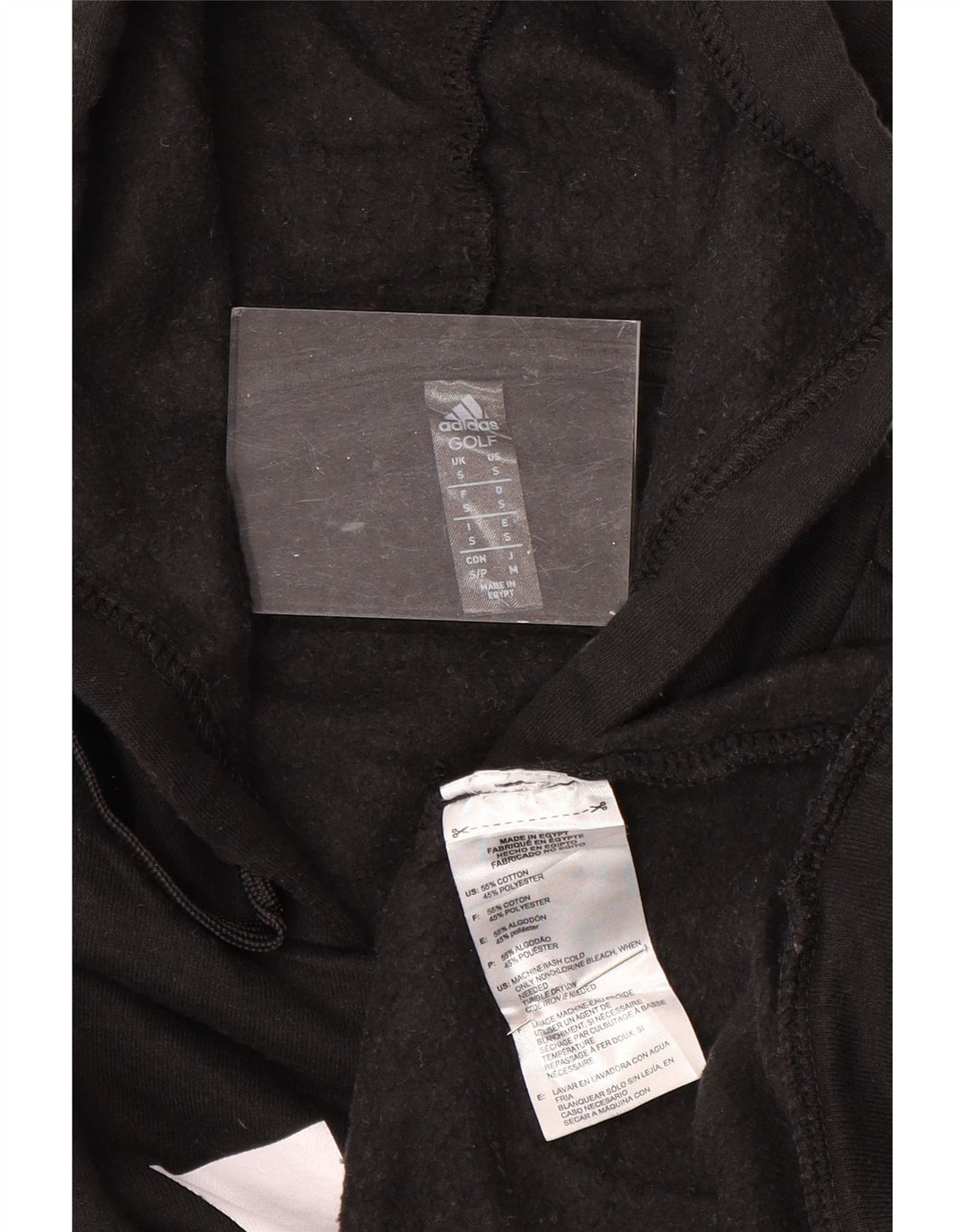 Мужской джемпер с капюшоном ADIDAS, маленький черный, хлопковый