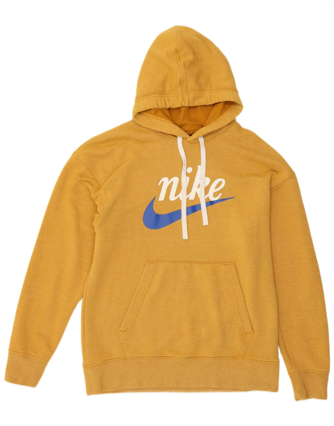 Мужской джемпер с капюшоном с графическим рисунком Nike, хлопковый средний желтый цвет