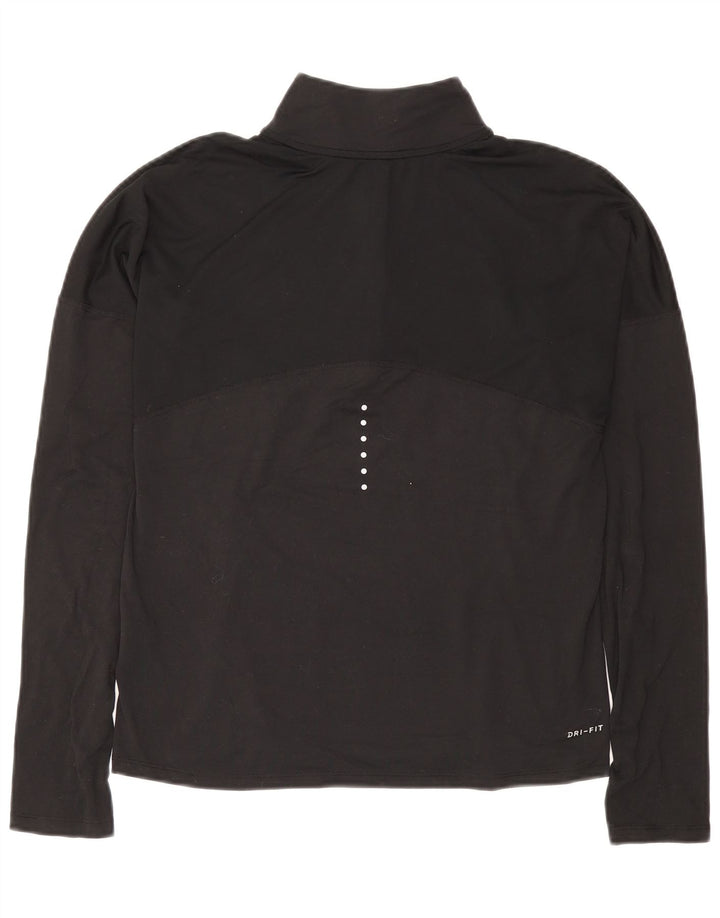 Женский пуловер с воротником на молнии NIKE Dri Fit UK 10, маленький черный цвет