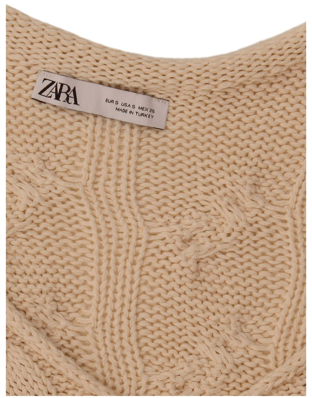 Женский свободный джемпер с v-образным вырезом Zara UK 10, маленький белый