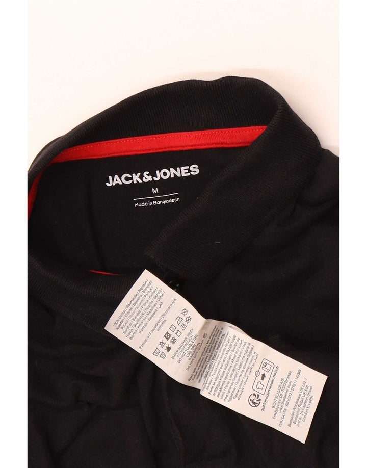 Мужская рубашка-поло Jack & Jones среднего черного цвета, хлопок