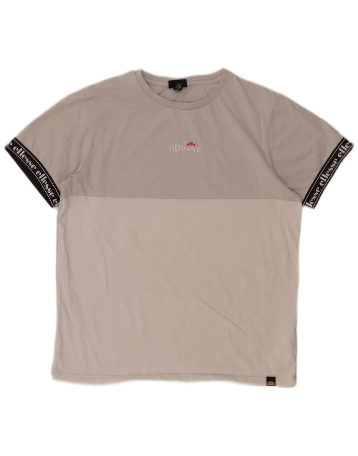Мужская футболка Ellesse с рисунком, средний серый цвет, хлопок с цветными блоками