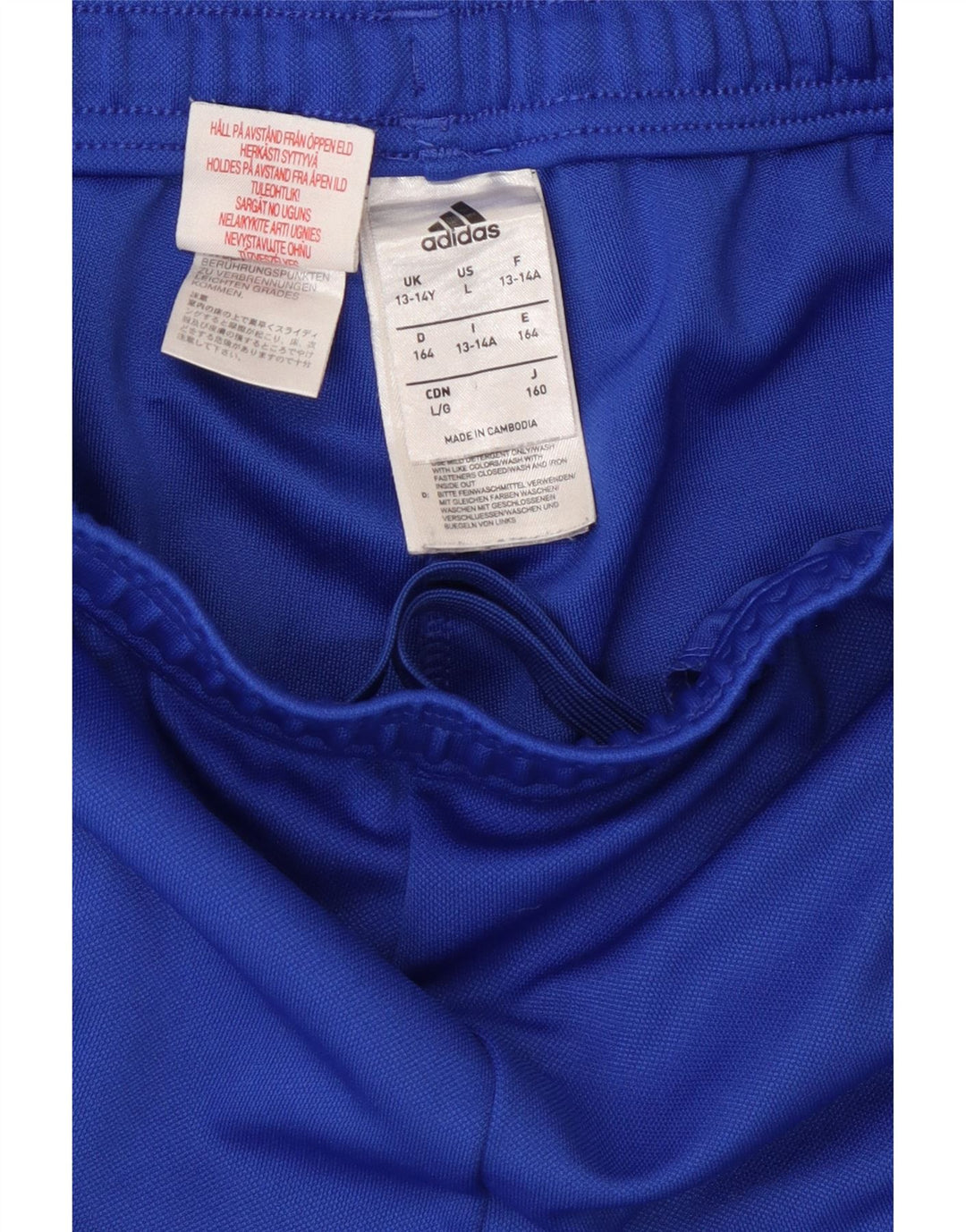 ADIDAS Спортивные брюки Climacool для мальчиков 13-14 лет, синий полиэстер