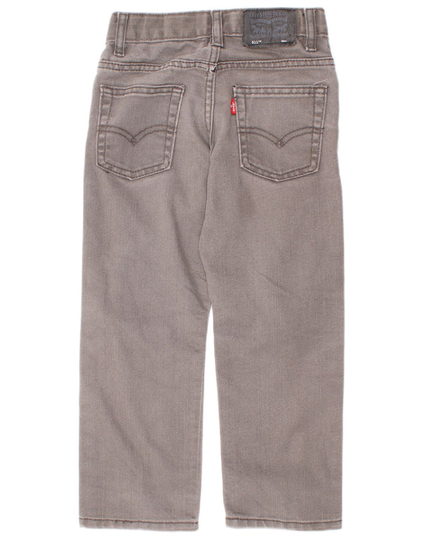 Levi's Boys 511 Потертые узкие джинсы 4–5 лет W22 L18 Серый хлопок