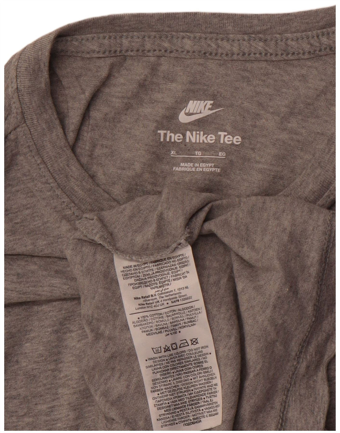 Мужская футболка NIKE XL, серый хлопок