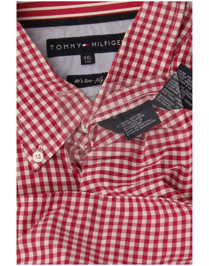 Мужская рубашка Tommy Hilfiger 2XL из хлопка в красную клетку