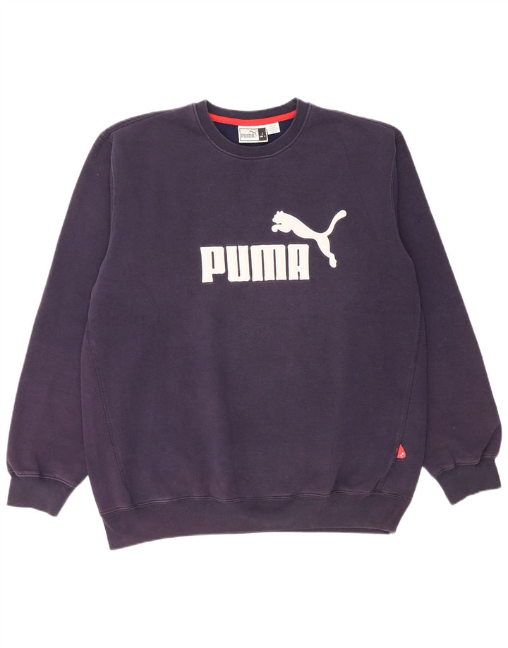 Мужской свитшот с рисунком Puma, большой темно-синий