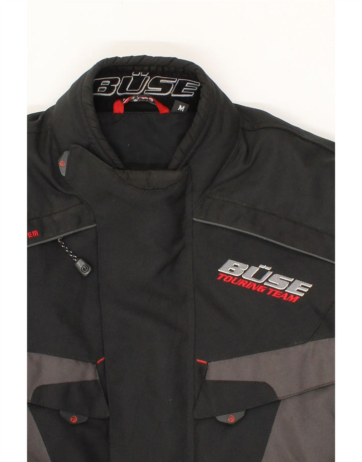 BUSE Mens Racer Jacket UK 38 Medium Black Colourblock Polyester Vintage Buse and Second-Hand Buse from Messina Hembry 