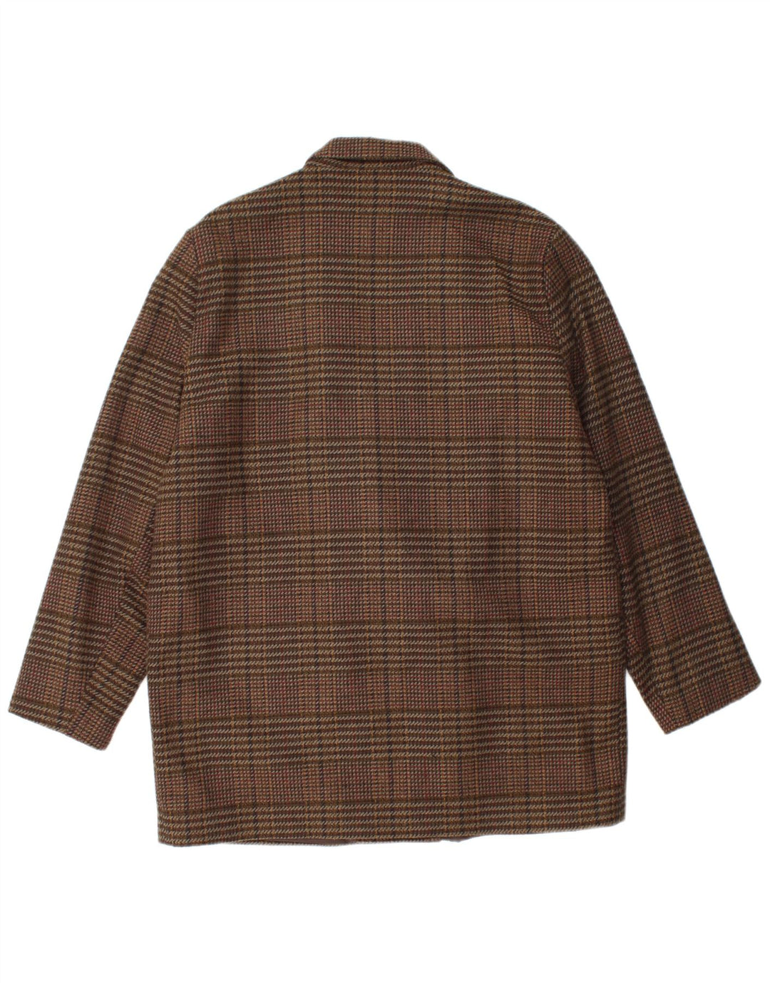 Женский двубортный пиджак ETAM, США 16, 2XL, коричневый акрил в клетку