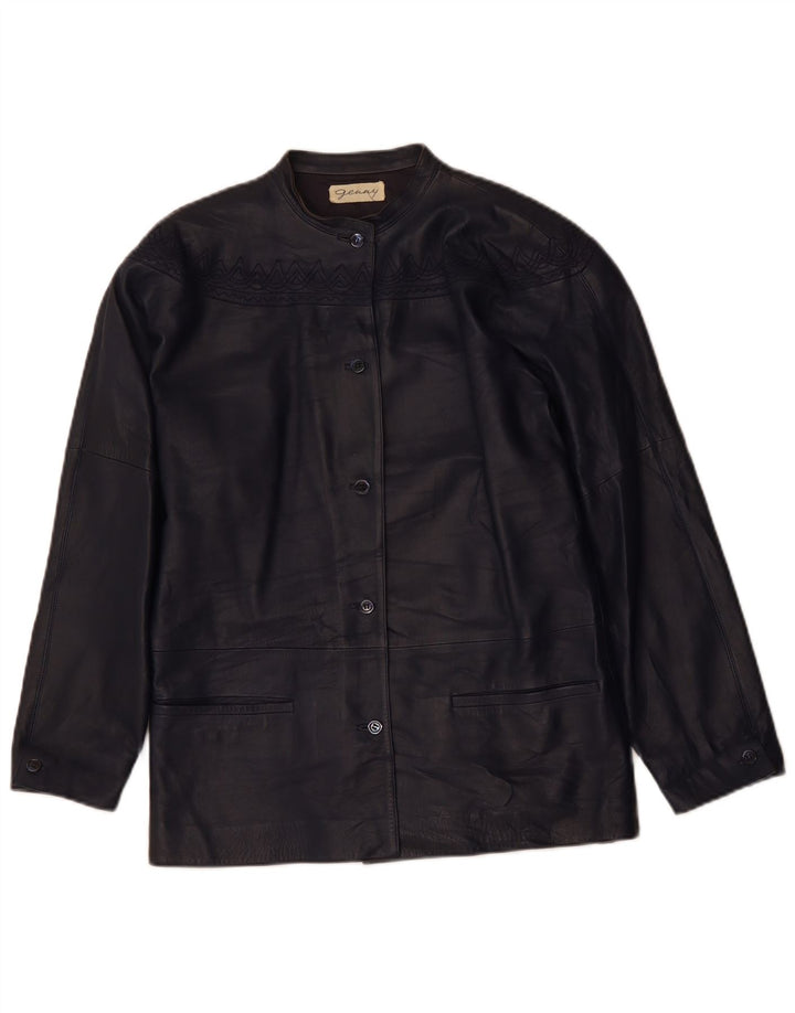 GENNY Женская кожаная куртка оверсайз EU 34 XS Темно-синий