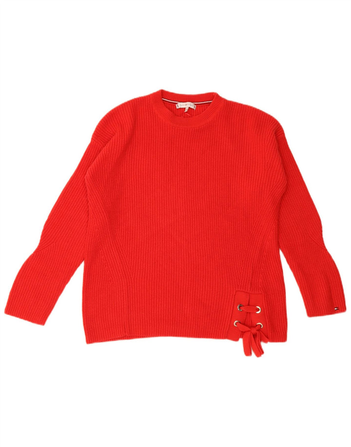 Женский свободный джемпер с круглым вырезом Tommy Hilfiger UK 10, маленький красный