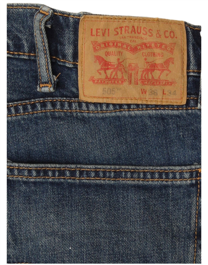 Мужские прямые джинсы Levi's 505 W38 L34 синие, хлопок