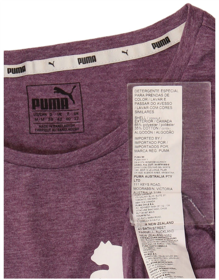 Женская футболка с рисунком Puma Top UK 12, средний фиолетовый полиэстер