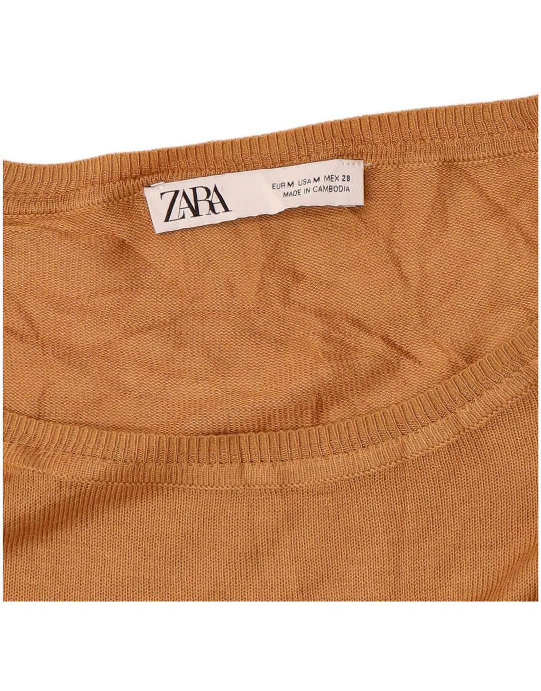 Женский свободный джемпер с вырезом «лодочка» Zara UK 14, средний желтый цвет