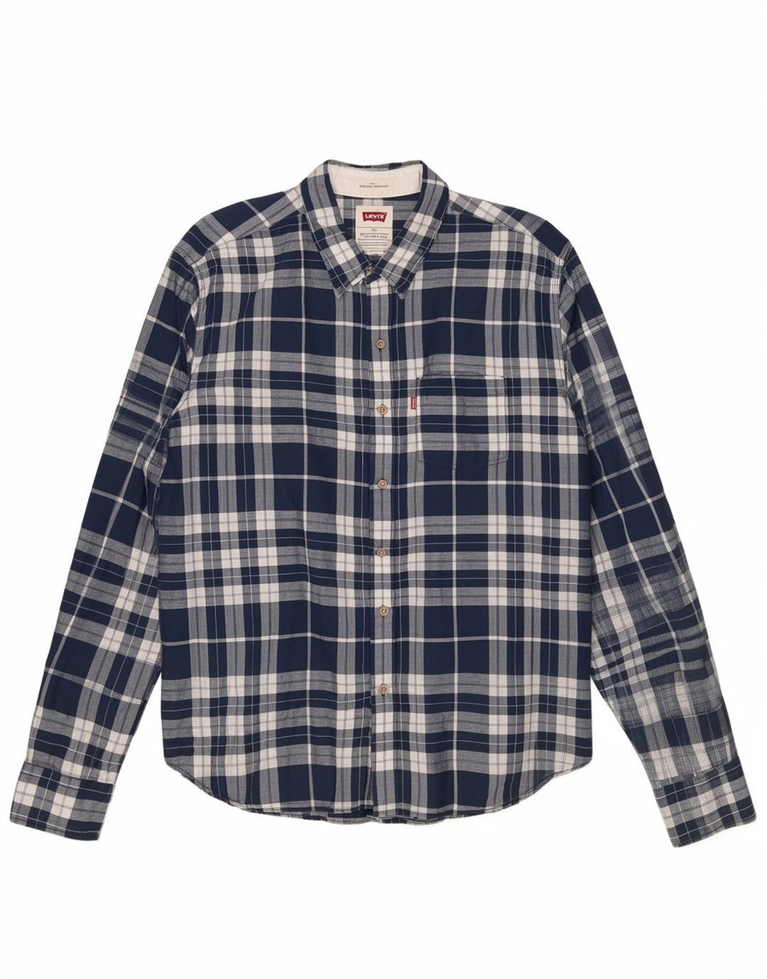 Мужская рубашка Levi's 2XL, синяя льняная клетка
