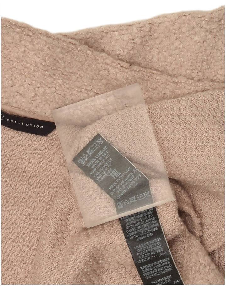 Женское пальто Marks & Spencer UK 18 XL розовое из полиэстера