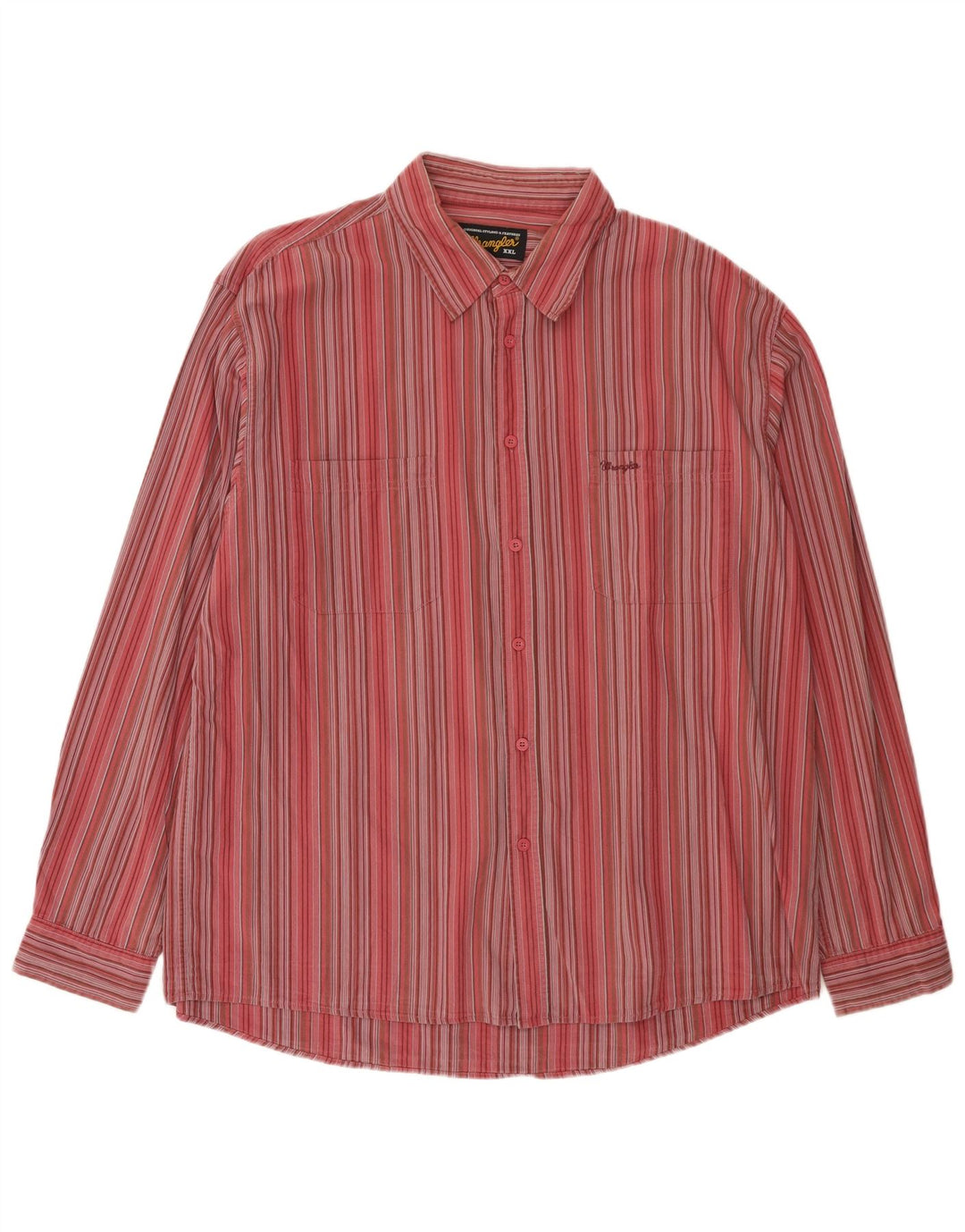 Мужская рубашка Wrangler 2XL из хлопка в красную полоску