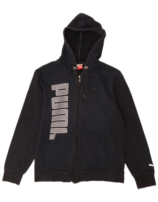 Женский свитер с капюшоном на молнии с графическим рисунком PUMA UK 10, маленький, черный, хлопок