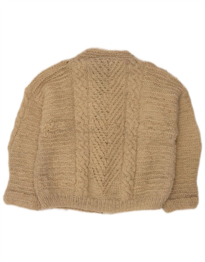 ВИНТАЖНЫЙ женский открытый кардиган, свитер UK 18 XL, бежевый