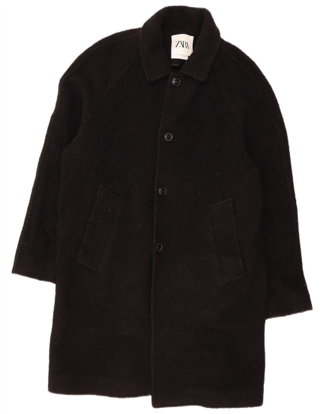Мужское пальто Zara UK 40, большое черное шерстяное