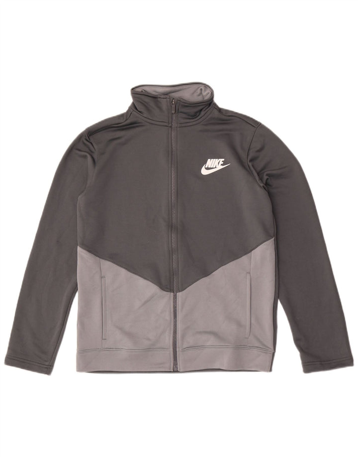 Спортивный костюм Nike для мальчиков, верхняя куртка 13–14 лет, XL, серый полиэстер с цветными блоками