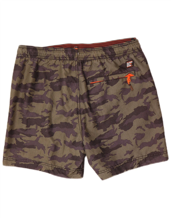 Мужские шорты для плавания Superdry с рисунком, большой цвет, камуфляжный полиэстер цвета хаки
