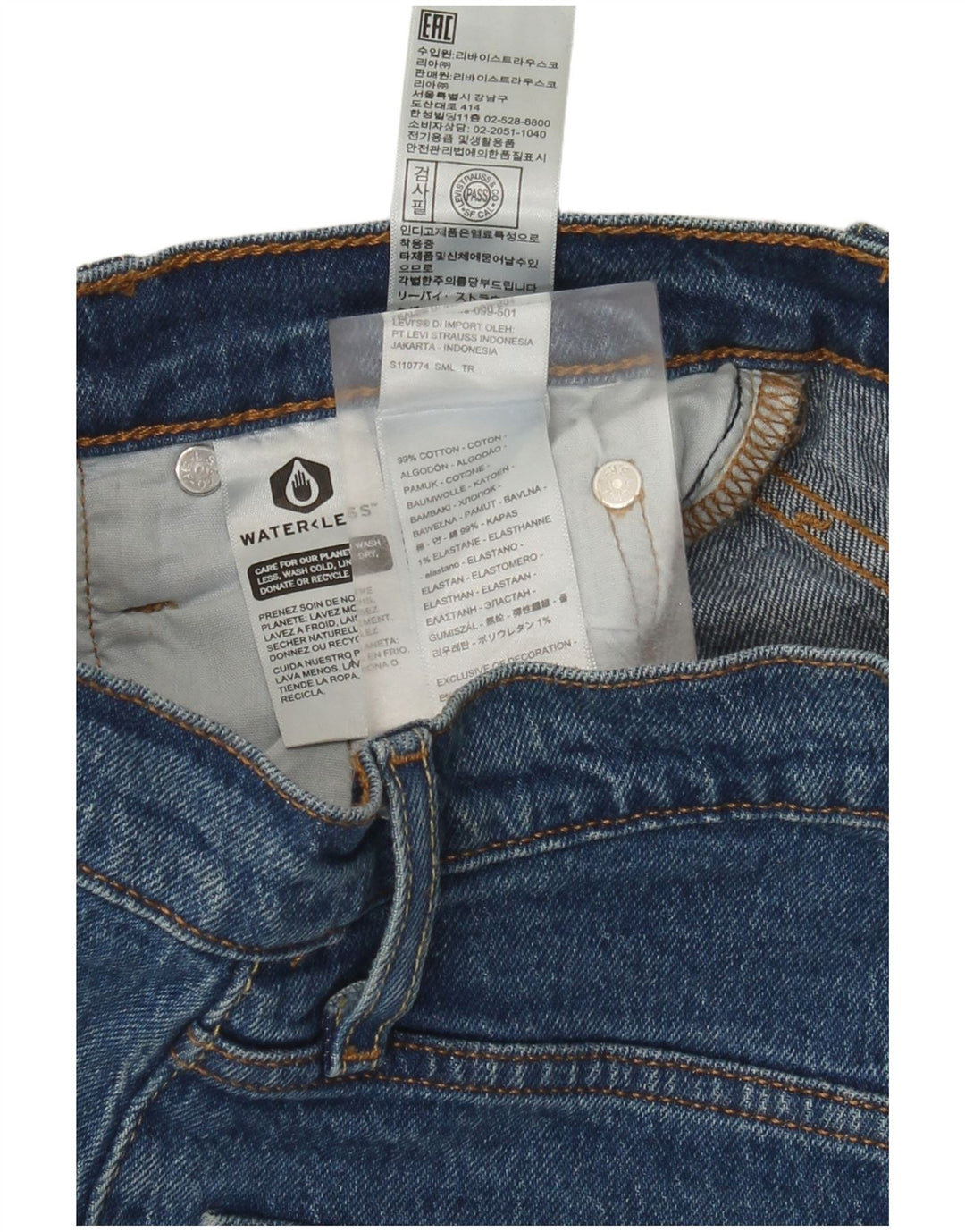 Женские прямые джинсы Levi's 501 W25 L26 синие, хлопок