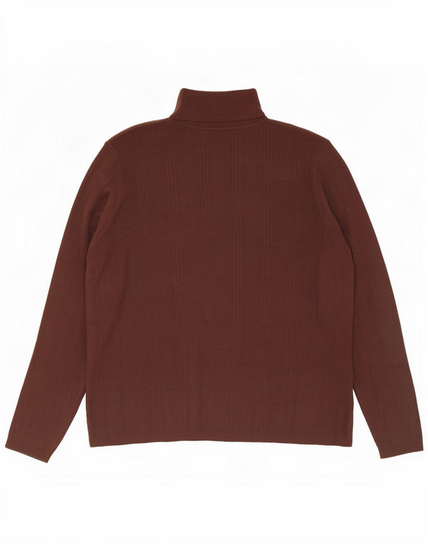 Женская блузка с высоким воротником Marks & Spencer UK 24 4XL Коричневая вискоза