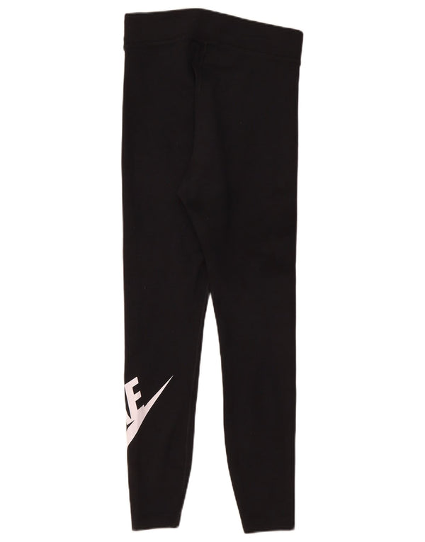 Женские леггинсы с рисунком Nike UK 12, хлопковые, средние, черные