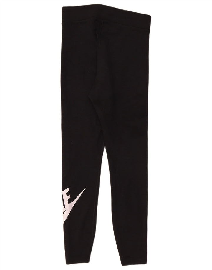 Женские леггинсы с рисунком Nike UK 12, хлопковые, средние, черные