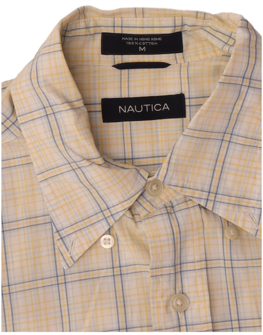 Мужская рубашка Nautica, хлопковая клетка среднего желтого цвета