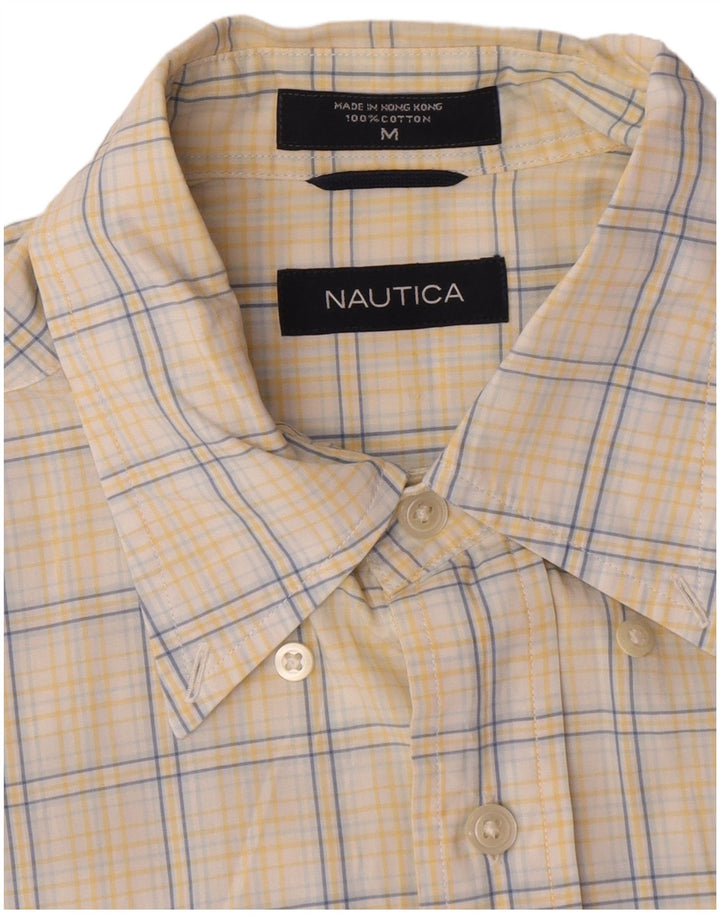 Мужская рубашка Nautica, хлопковая клетка среднего желтого цвета