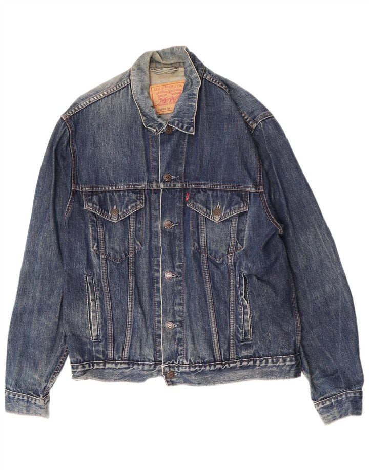 Мужская джинсовая куртка Levi's 70503 UK 40, большая синяя, хлопок