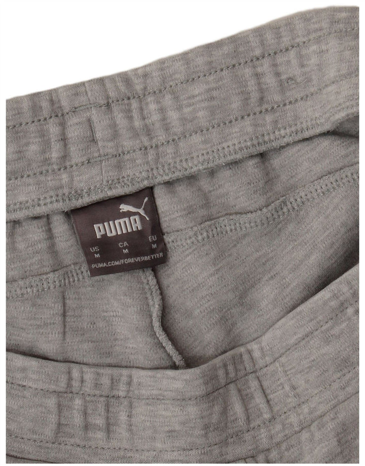 Мужские спортивные брюки PUMA среднего серого цвета с цветными блоками