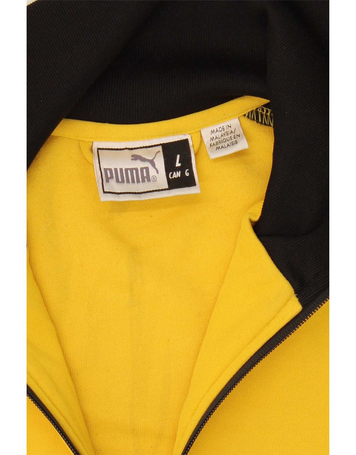 Мужская спортивная куртка Puma, большая желтая полиэстер с цветными блоками