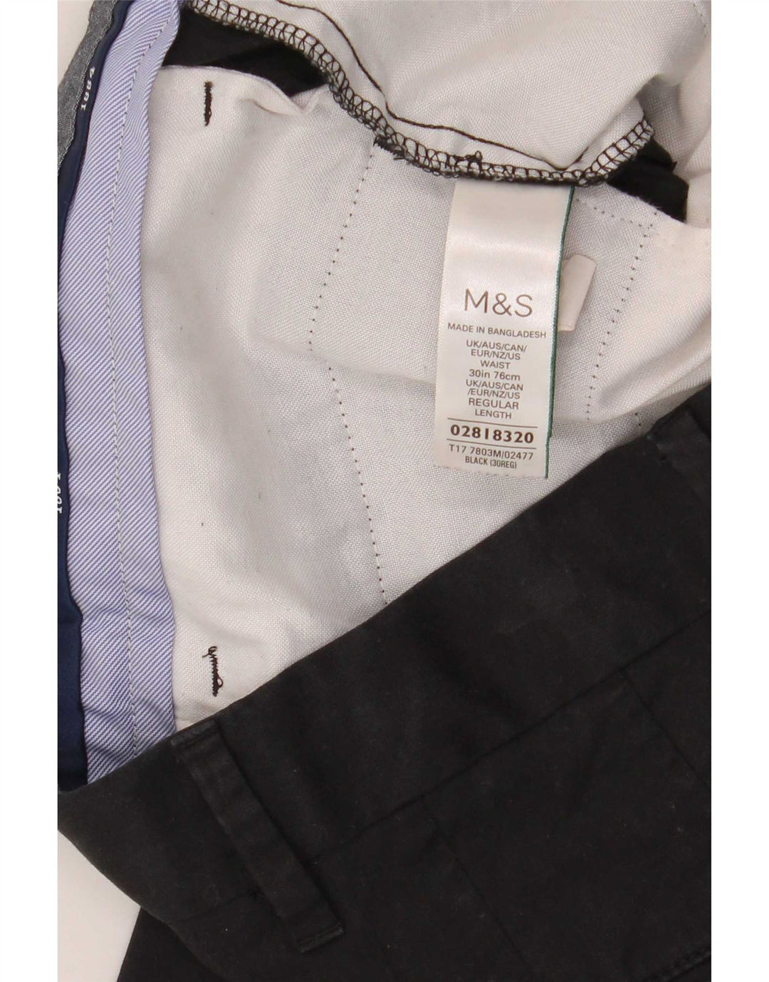 Мужские шорты чинос Marks & Spencer W30, средний черный хлопок