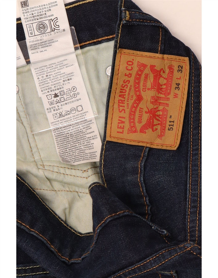Мужские джинсы LEVI'S 511 Slim W34 L32 Темно-синие, хлопок