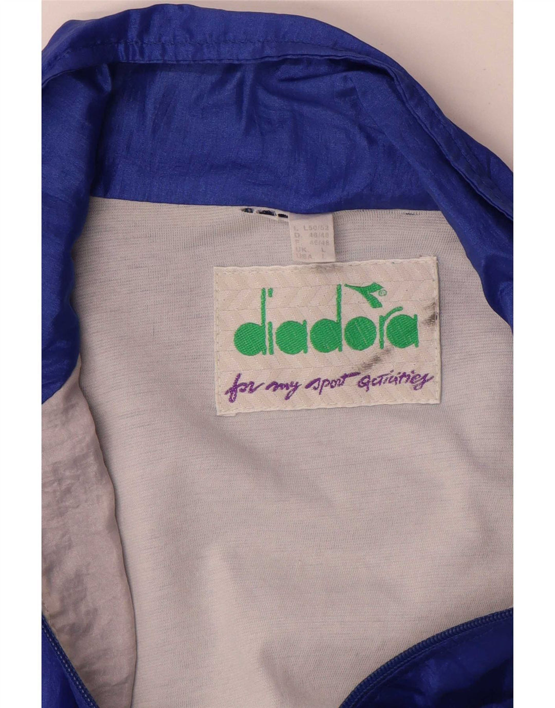 Мужской спортивный костюм Diadora, большая синяя куртка с цветными блоками