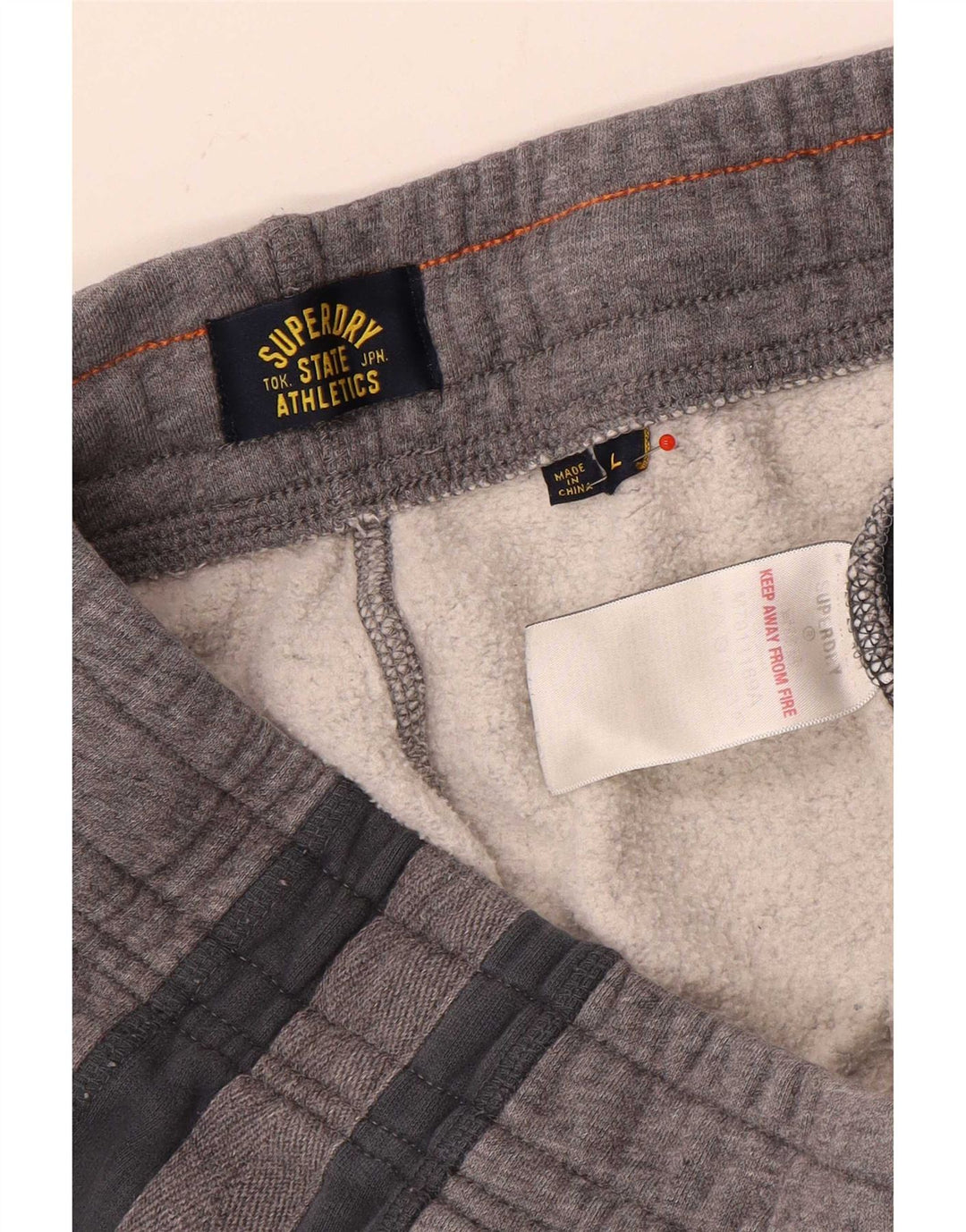 Мужские спортивные брюки Superdry, большие серые хлопковые брюки с цветными блоками