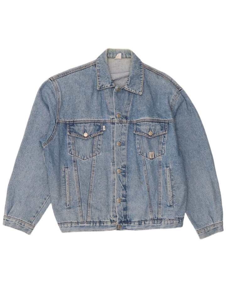 Винтажная мужская джинсовая куртка UK 42 XL, синяя