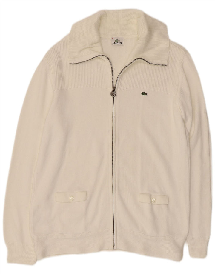 LACOSTE Женский кардиган-свитер, размер 46 XL, белый хлопок