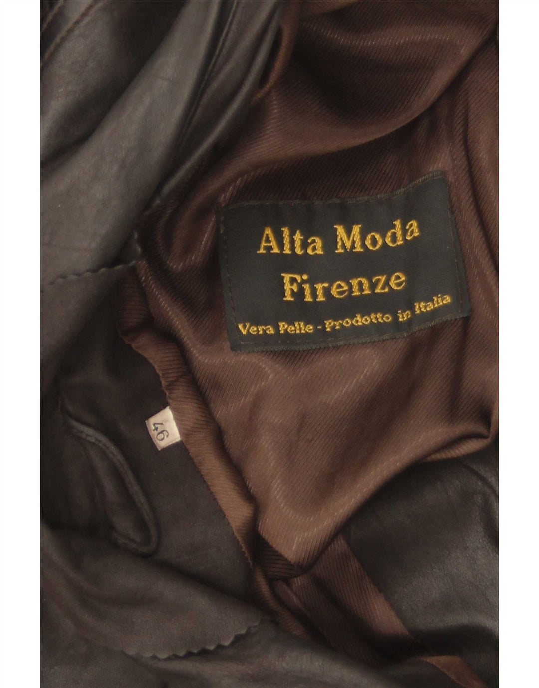 Alta Moda Firenze Женская кожаная куртка IT 46 Большая коричневая кожа
