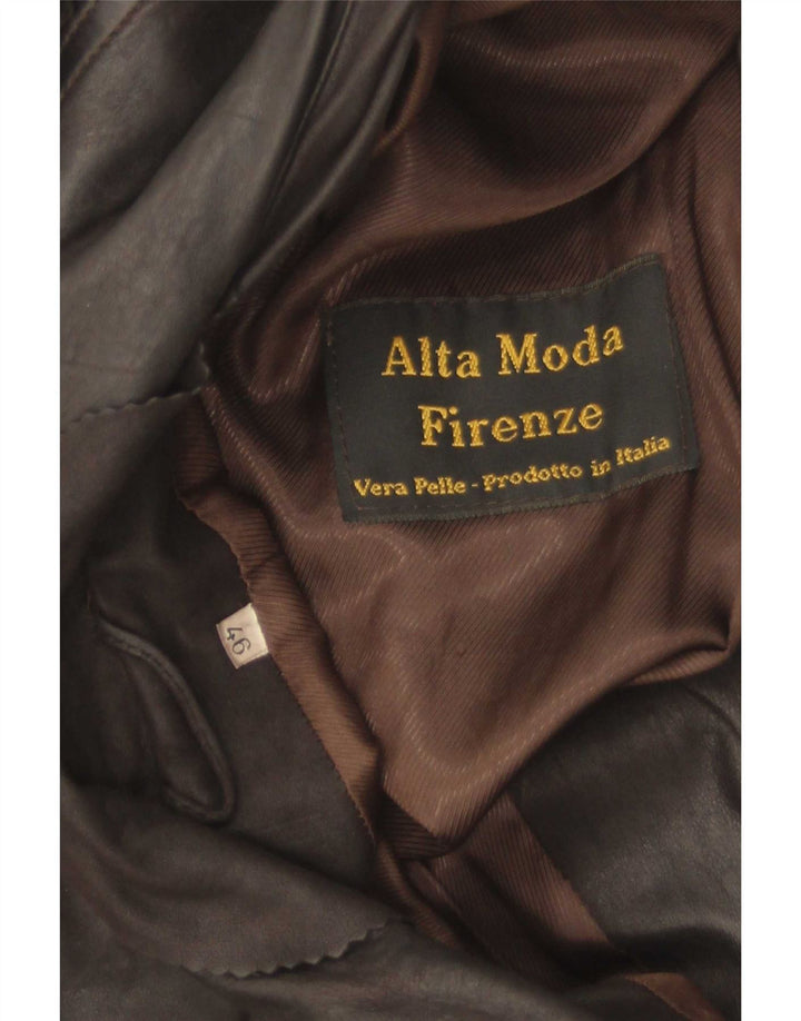 Alta Moda Firenze Женская кожаная куртка IT 46 Большая коричневая кожа