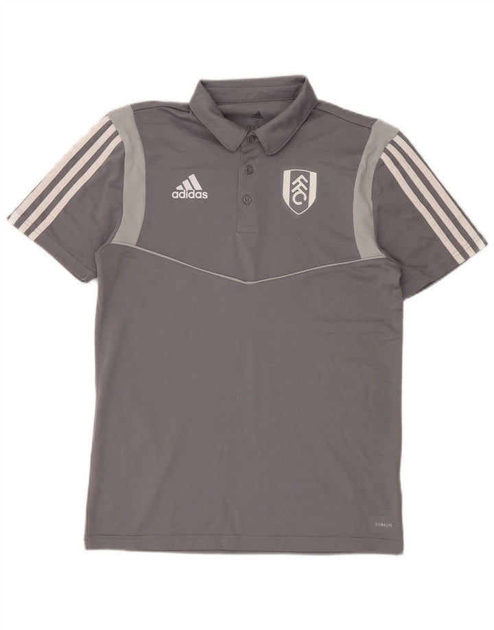Мужская рубашка-поло Adidas Climalite, маленькая серая, полиэстер с цветными блоками