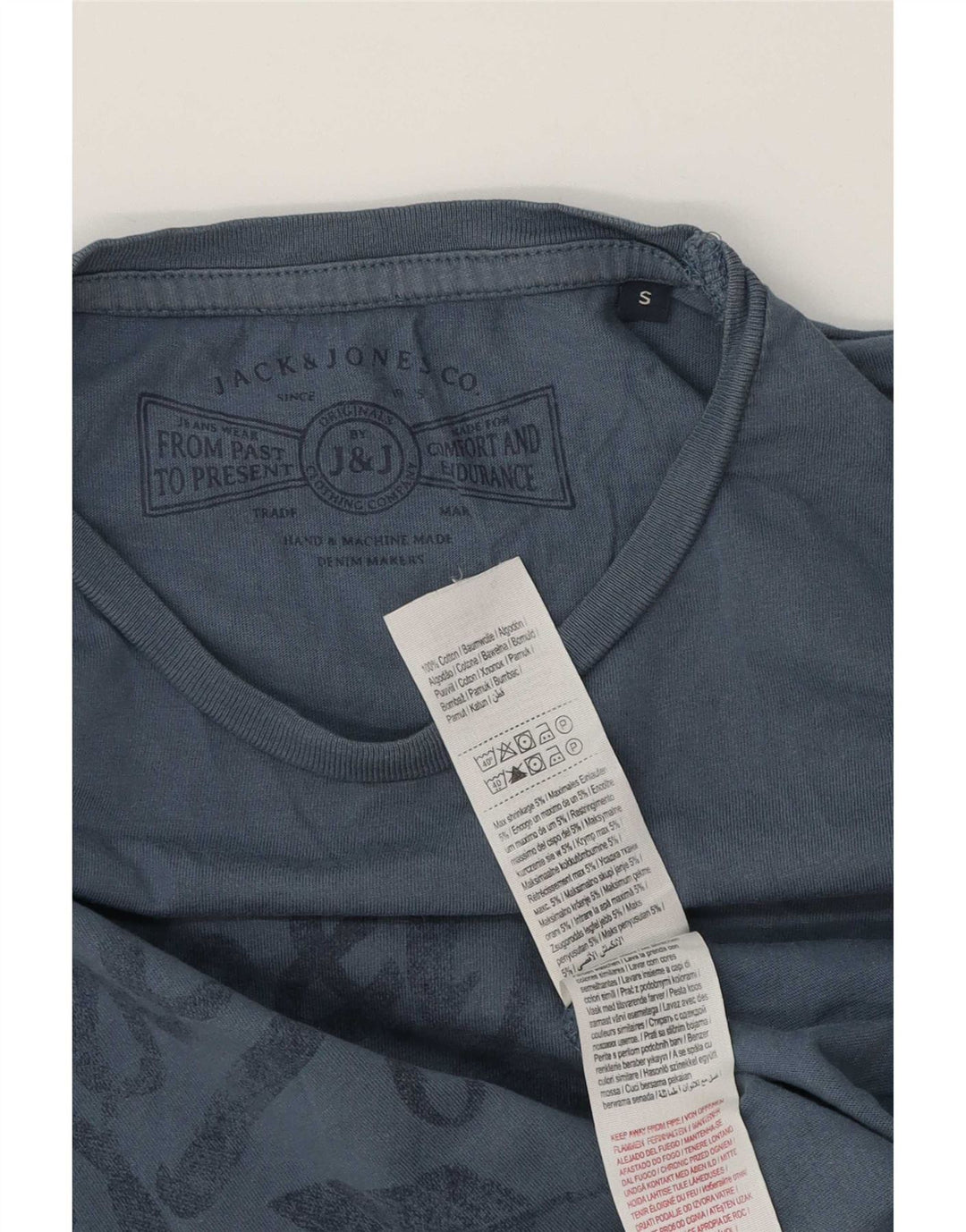 Мужская футболка с рисунком Jack & Jones, маленький синий хлопок